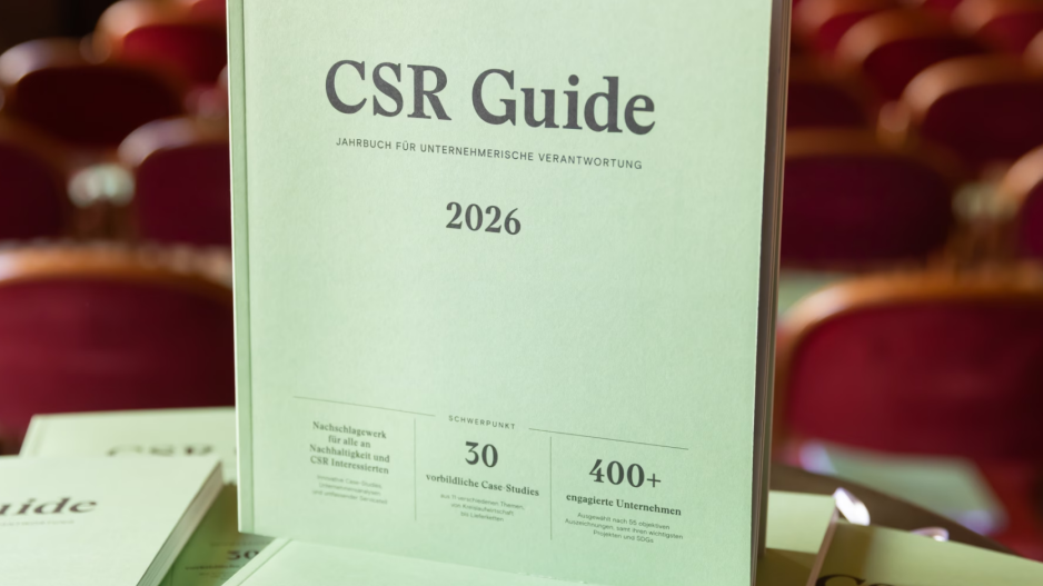 Buch-Cover in grün: CSR-Guide 2026 - Jahrbuch für unternehmerische Verantwortung