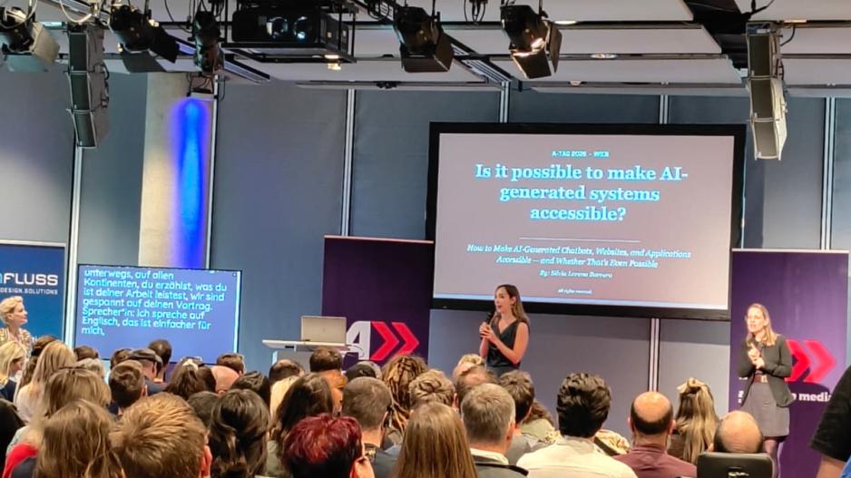 Vortragende Silvia Lorena Barrera spricht über das Thema: Is it possible to make AI-generated systems accessible?