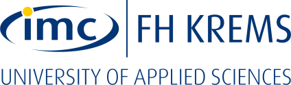 company logo and lettering IMC FH Krems University of Applied Sciences