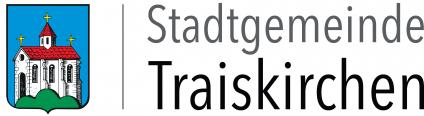 Logo, Stadtwappen und Schriftzug der Stadtgemeinde Traiskirchen