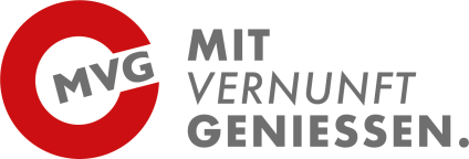company logo and lettering MVG, slogan in German: enjoy with reason