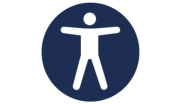 General accessibility icon: symbolic human standing with arms and legs outstretched